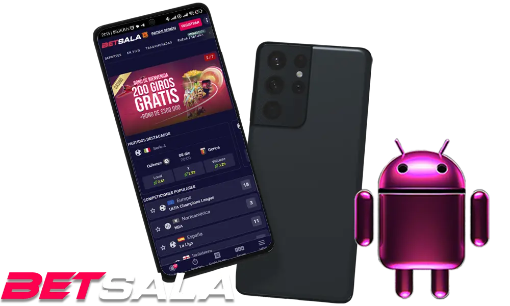 Aplicación móvil Betsala para Android
